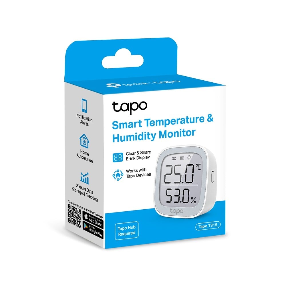 TP-LINK Smart Temperature and Humidity Monitor 868MHz Battery Powered 2xAAA 2.7inch E-ink display