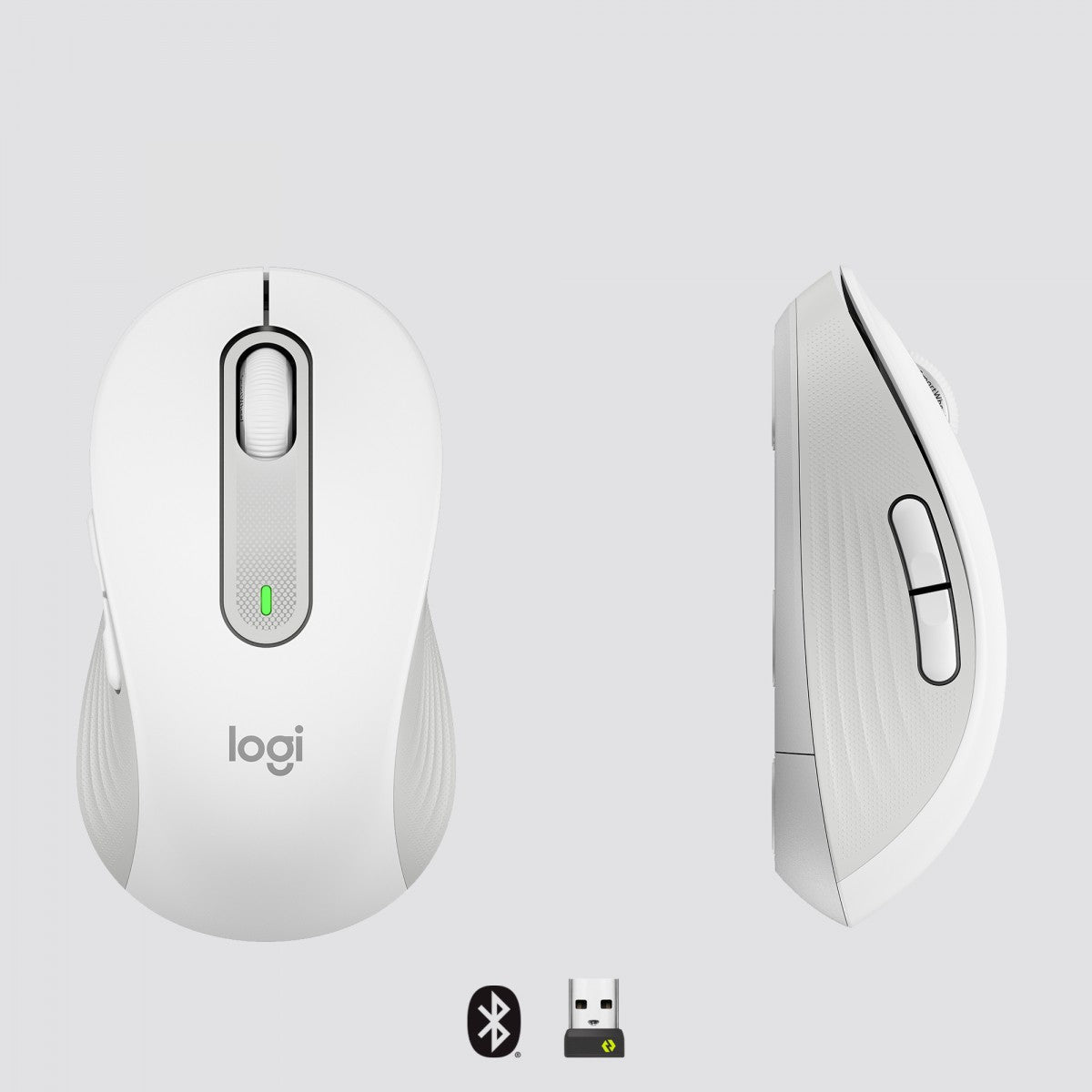 LOGITECH Signature M650 for Business Mouse wireless Bluetooth 2.4 GHz Bolt USB receiver off-white