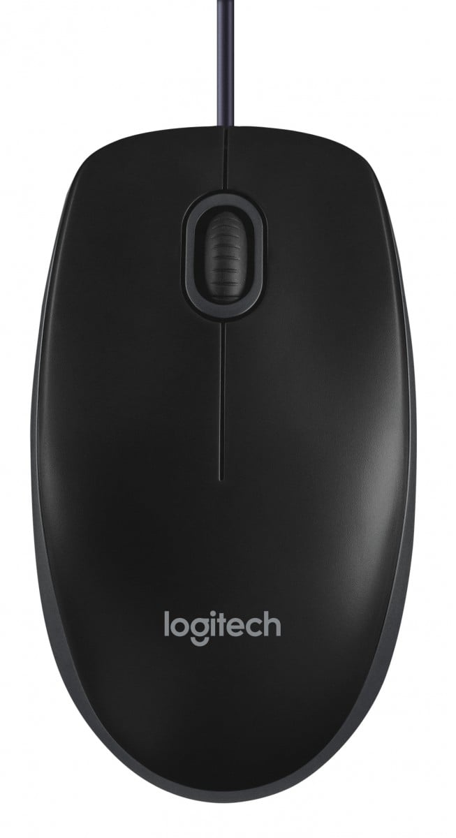 LOGITECH B100 Mouse right and left-handed optical 3 buttons wired USB black