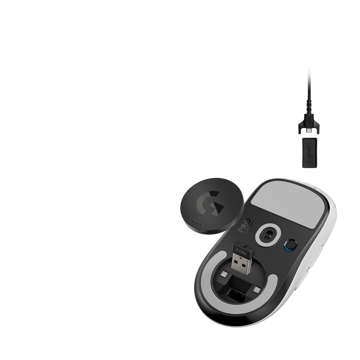 LOGITECH PRO X SUPERLIGHT Wireless Gaming Mouse Mouse optical 5 buttons wireless 2.4 GHz USB LIGHTSPEED receiver white