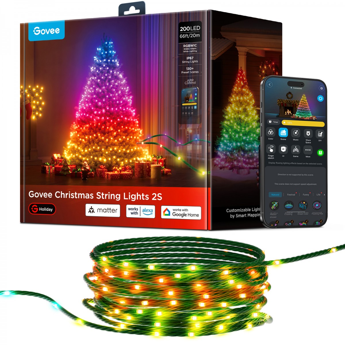 Govee H80C4C42 Guirlandes lumineuses de Noël 2S 20m