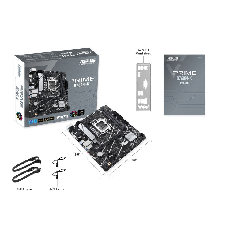 ASUS PRIME B760M-K LGA 1700 2xDDR5 microATX 4xSATA MB 1xHDMI 2.1 1xD-Sub 2xM.2