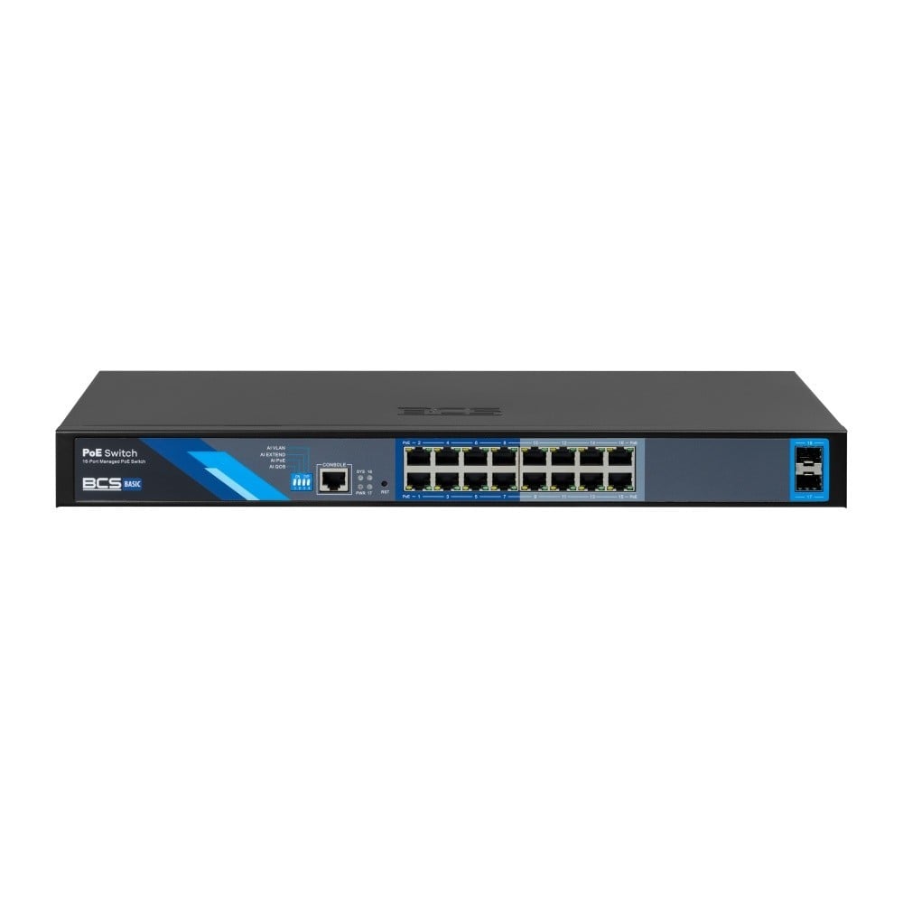 BCS BCS-B-SP16G-2SFP-M Commutateur PoE géré 16 ports 1Gbps avec uplink SFP 150W