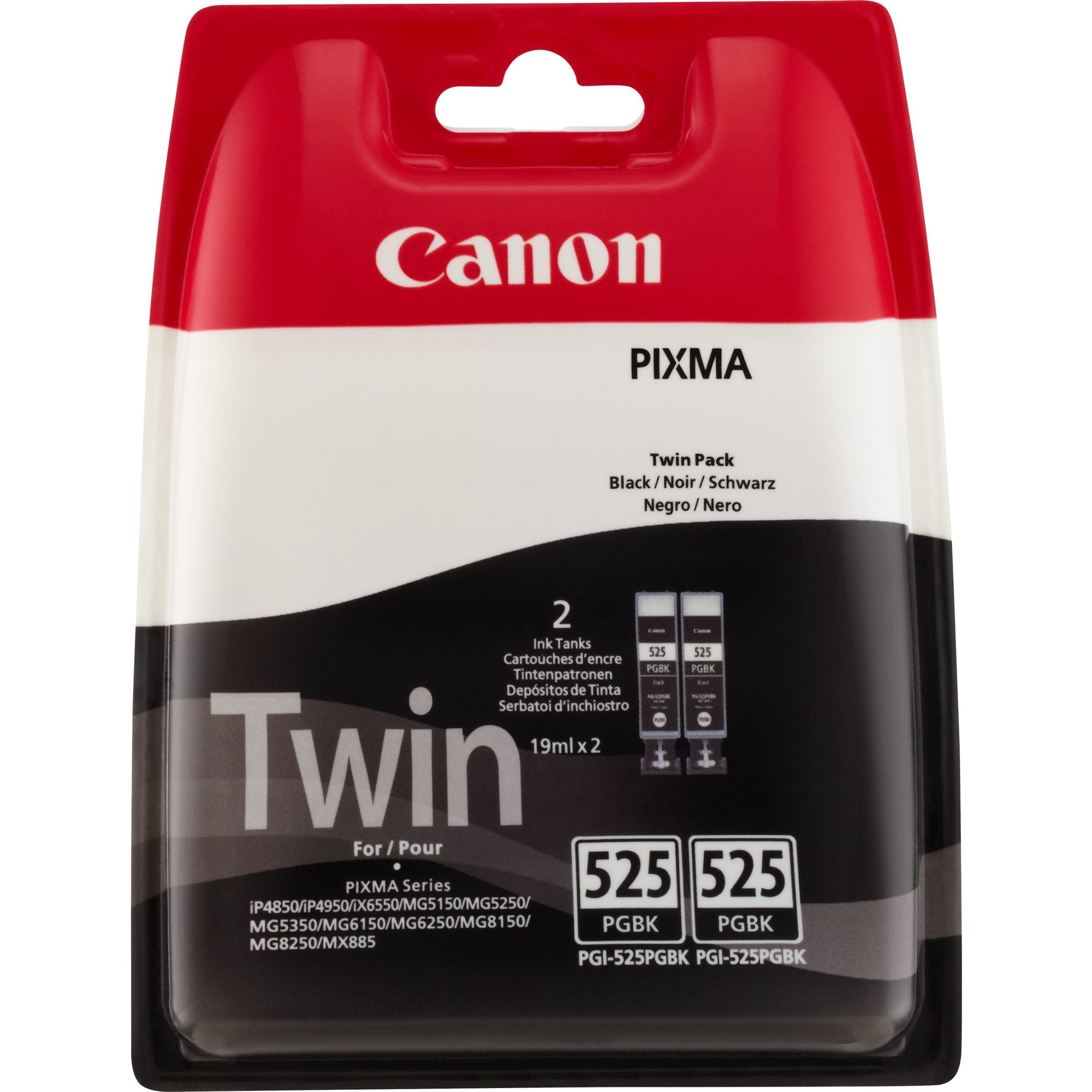Canon Cartouche d'encre noire pigmentée PGI-525PGBK (lot de deux paquets)