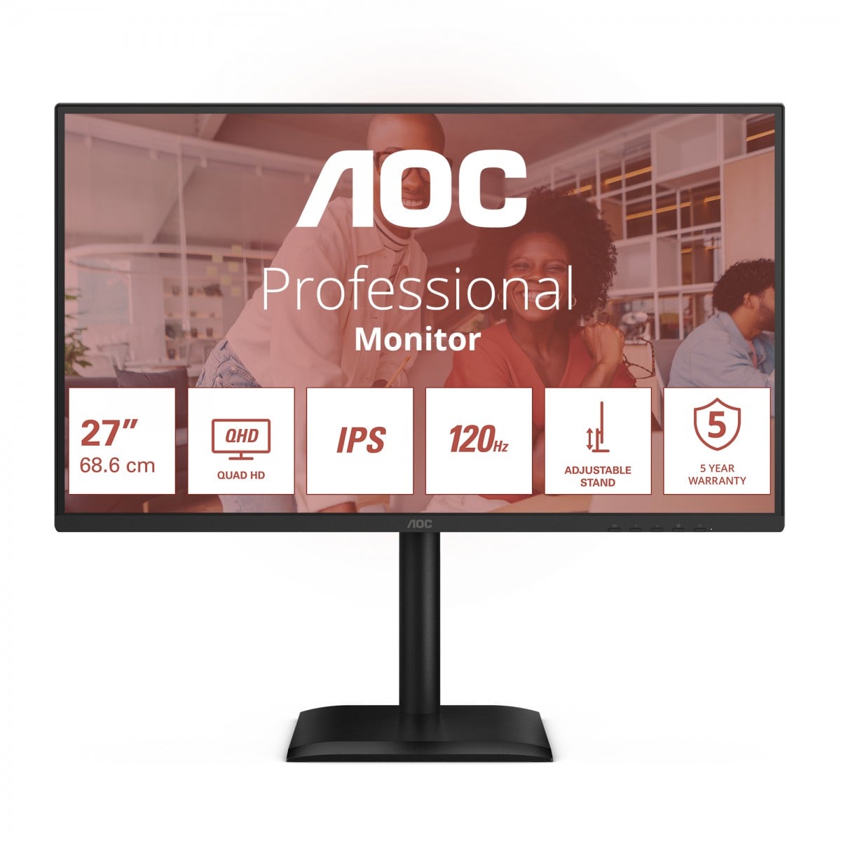 AOC Q27E4U 27p WQHD IPS 120Hz 4ms 350cd/m2 HDMI2.0 DP USB3.2 HUB USB Pivot Speakers