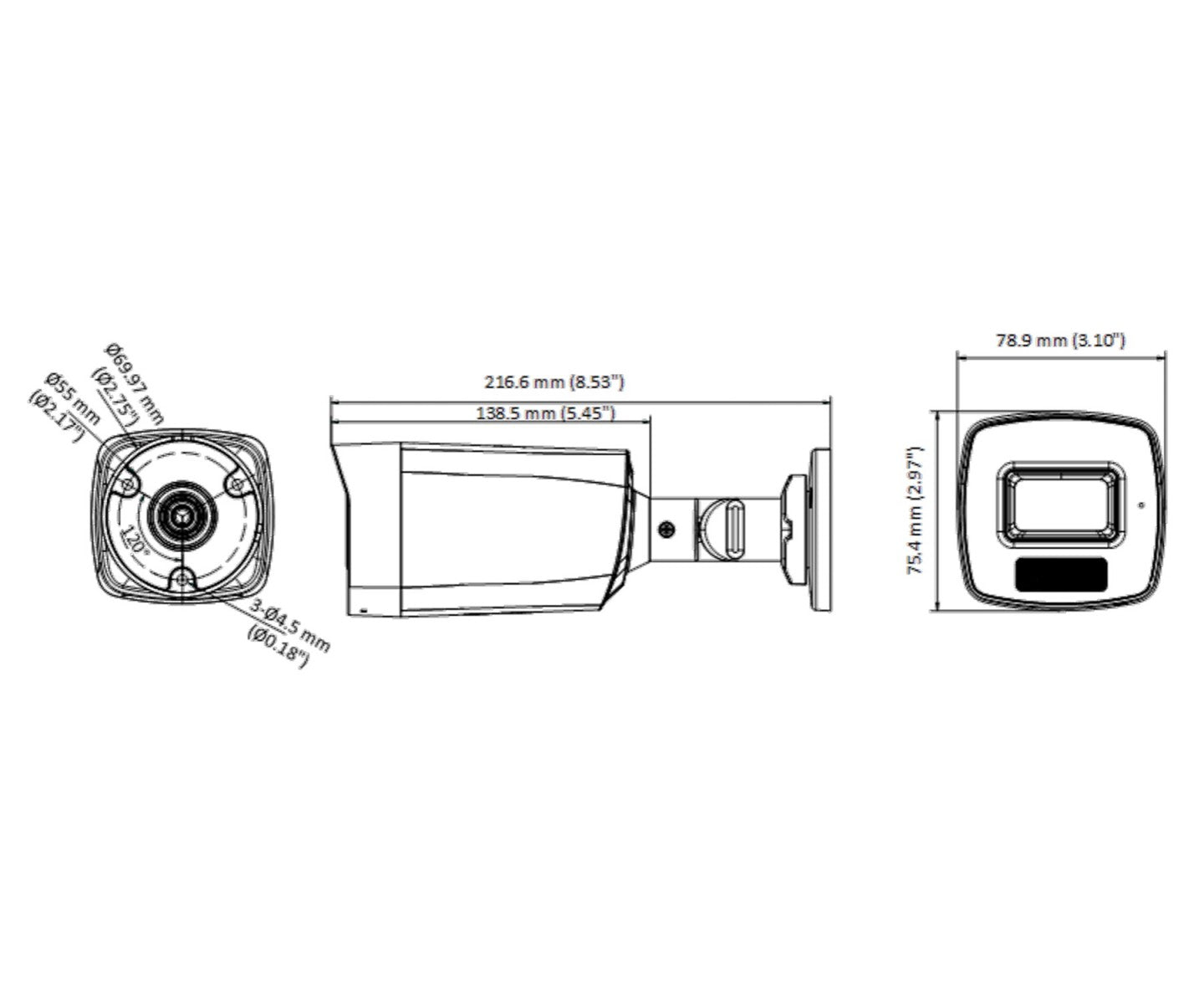 Hikvision DS-2CE17D0T-LFS(2.8mm) Caméra Bullet Fixe Audio a Lumiere Hybride Intelligente 2MP