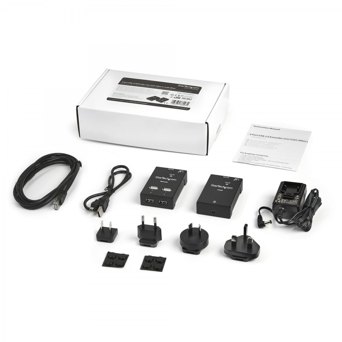 4 Port USB 2.0-Over-Cat5-or-6 Extender