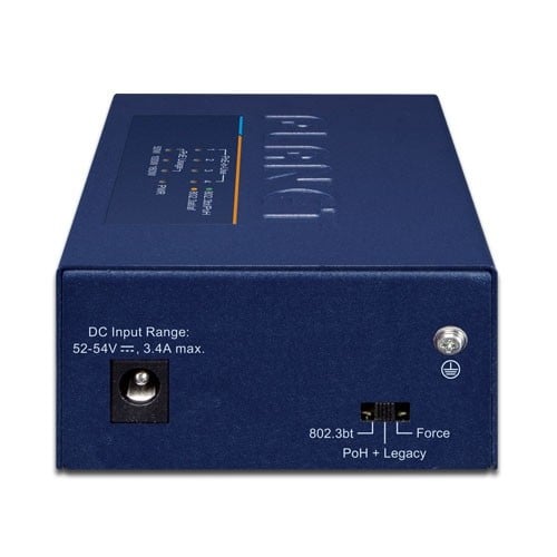 PLANET UPOE-400 commutateur réseau Fast Ethernet (10/100) Connexion Ethernet, supportant l'alimentation via ce port (PoE) Bleu