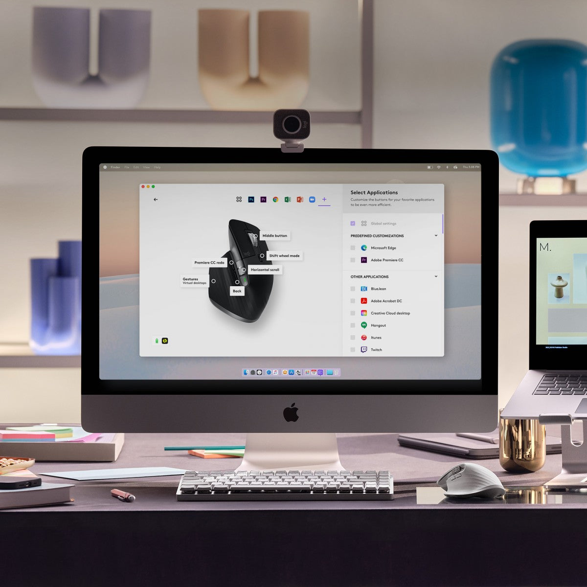 LOGITECH Master Series MX Master 3S for Mac Mouse ergonomic optical 7 buttons wireless Bluetooth 2.4 GHz space grey for Apple