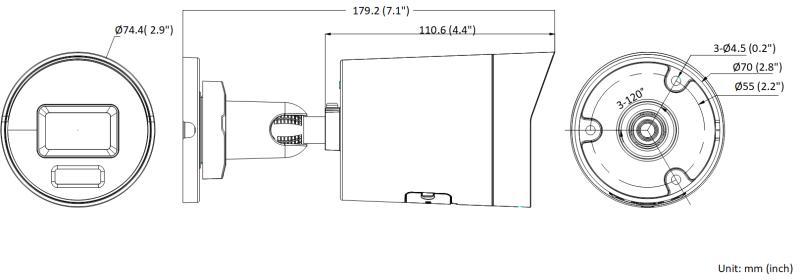 Hikvision DS-2CD2066G2H-IU(2.8mm)/BLACK Caméra réseau Mini Bullet Fixe 6 MP Alimentée par Darkfighter