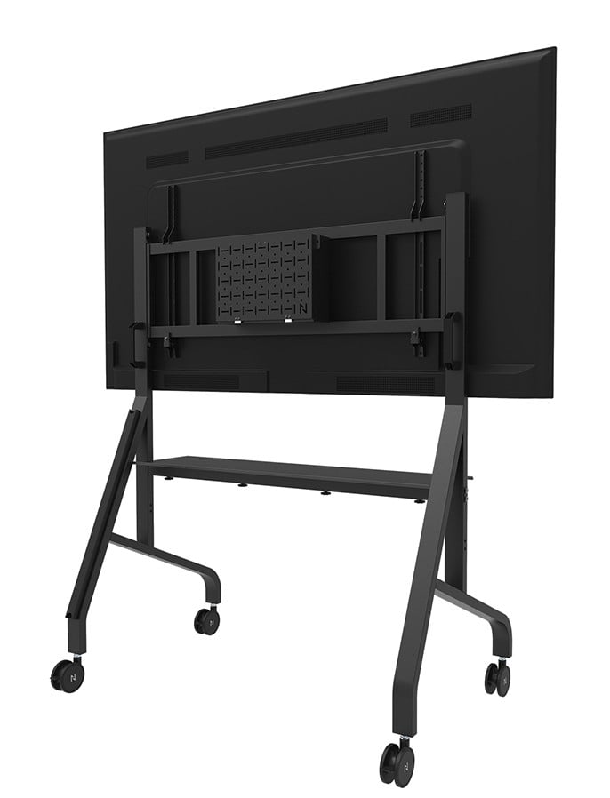 NEOMOUNTS FL50-575BL1 Support au sol mobile pour écran 65-110p - étagère multimédia incluse - installation rapide - TÌV