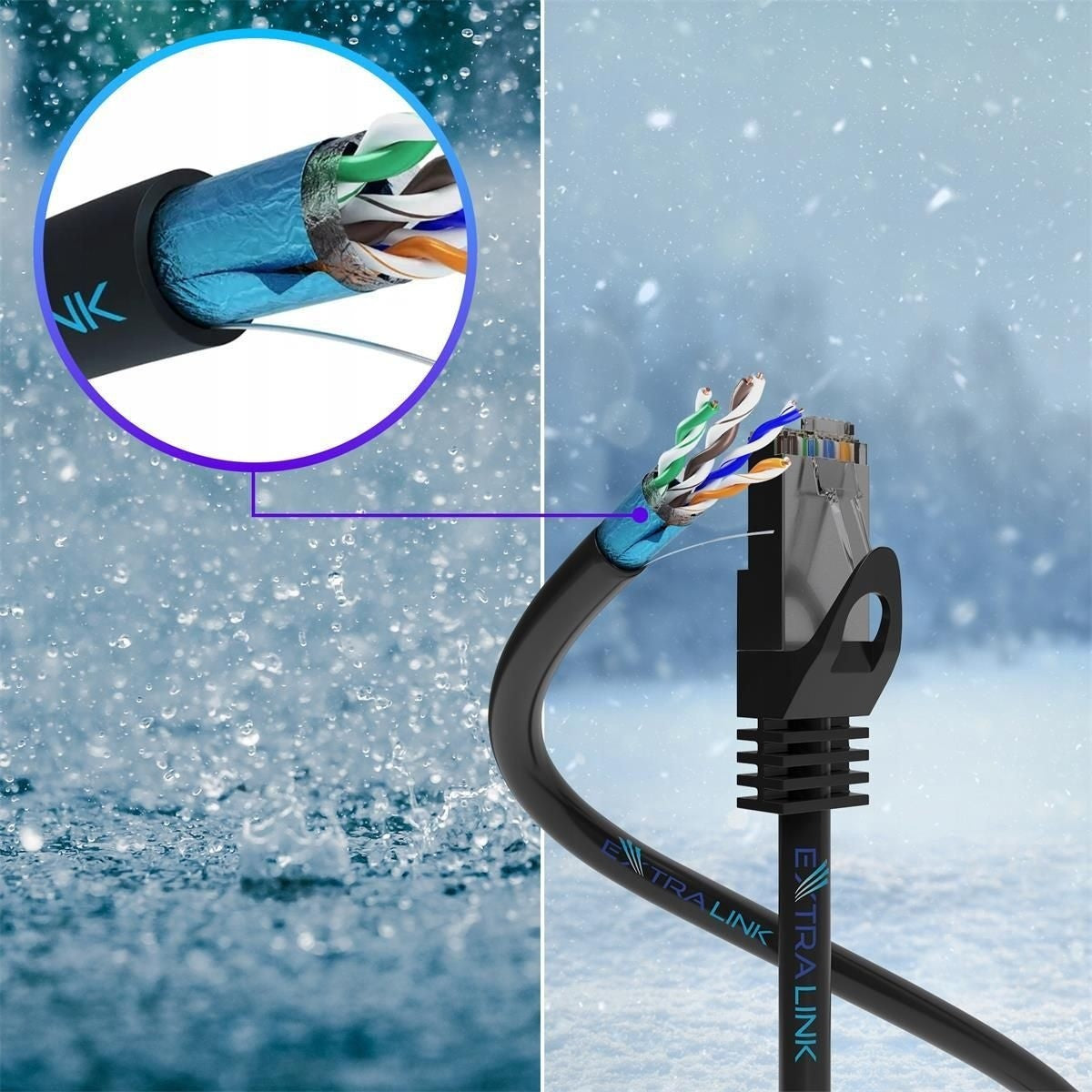 Extralink CAT5E FTP (F/UTP) Extérieur | Câble réseau torsadé | 50M