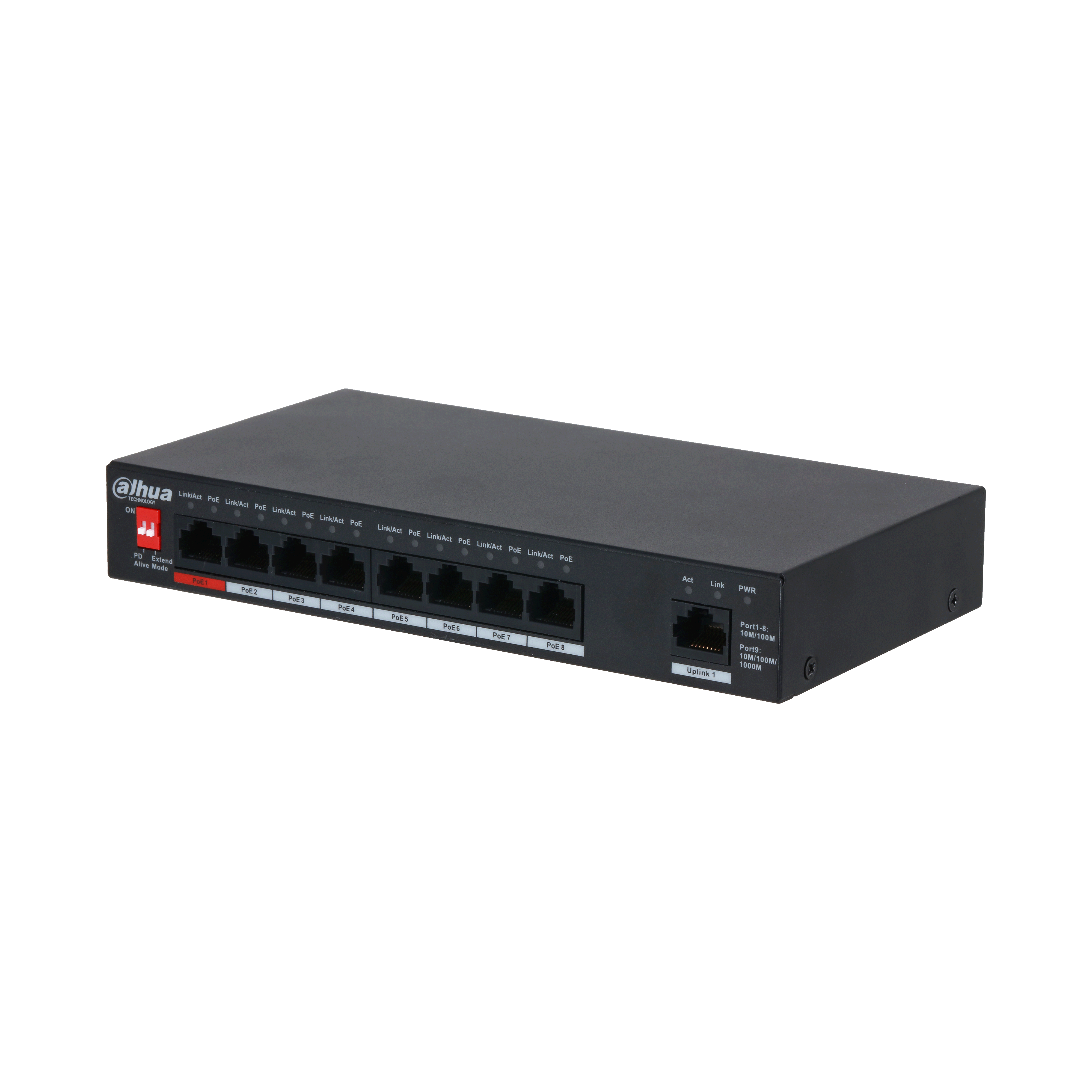 Dahua PFS3009-8ET1GT-96-V2 Switch de bureau non géré 9 ports avec PoE 8 ports