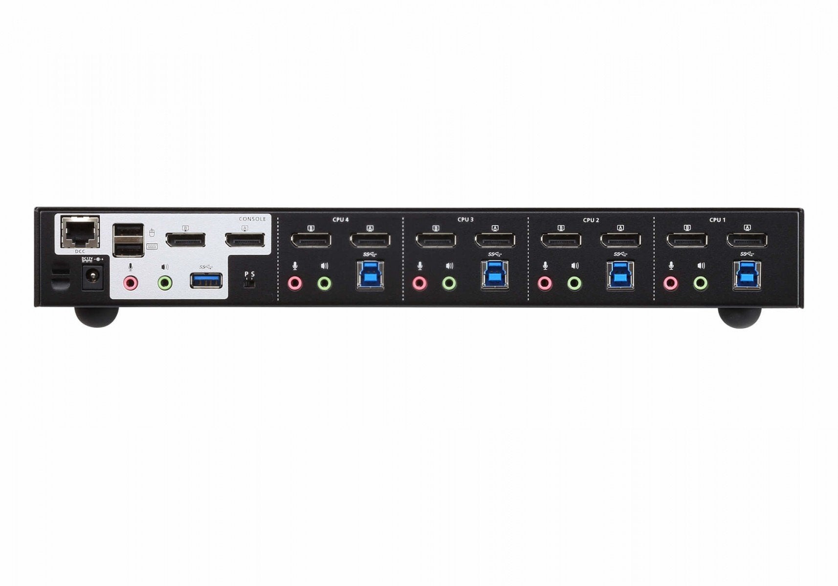 Commutateur KVMP™ deux affichage DisplayPort 4K 4 ports USB 3.0 - 4096 x 2160 pixels - Ethernet/LAN - 4K Ultra HD - 6,125 W - Noir