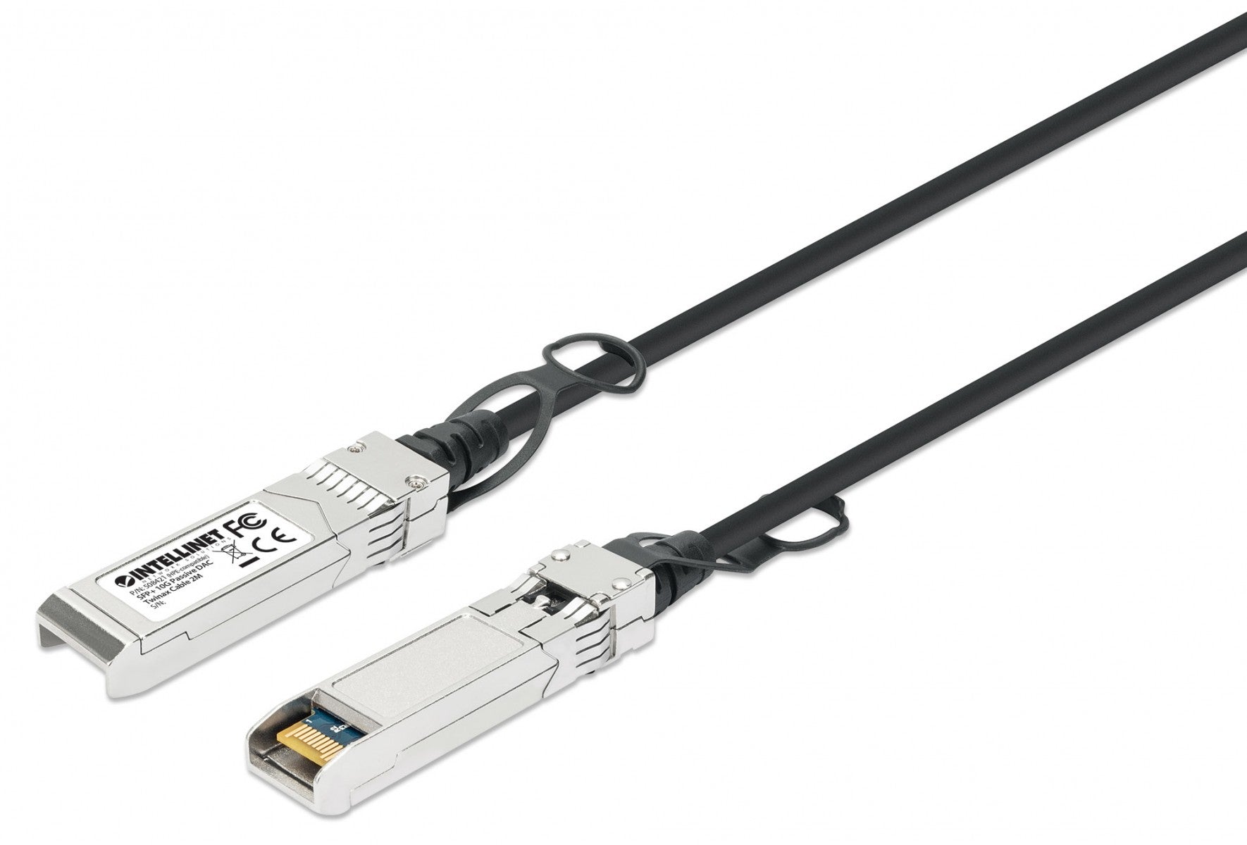 Intellinet 508421 câble InfiniBand et a fibres optiques 2 m SFP+ Noir, Argent