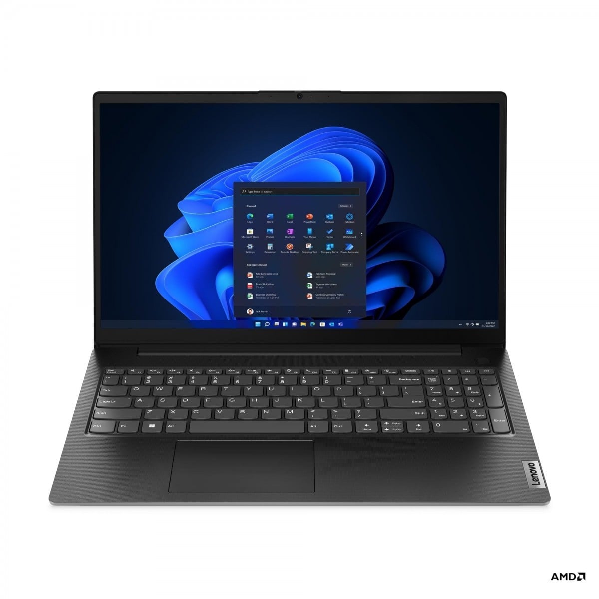 "Lenovo V15 G4 AMN AMD Ryzen™ 5 7520U Ordinateur portable 39,6 cm (15.6"") Full HD 16 Go LPDDR5-SDRAM 512 Go SSD Wi-Fi 6 (802.11ax) Windows 11 Pro Noir Anglais"