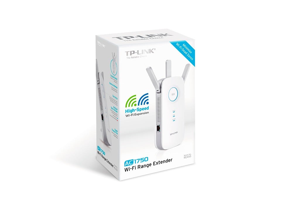 TP-LINK AC1750 Dual Band Wireless Wall Plugged Range Extender Qualcomm 1300Mbps at 5Ghz + 450Mbps at 2.4Ghz 802.11ac/a/b/g/n
