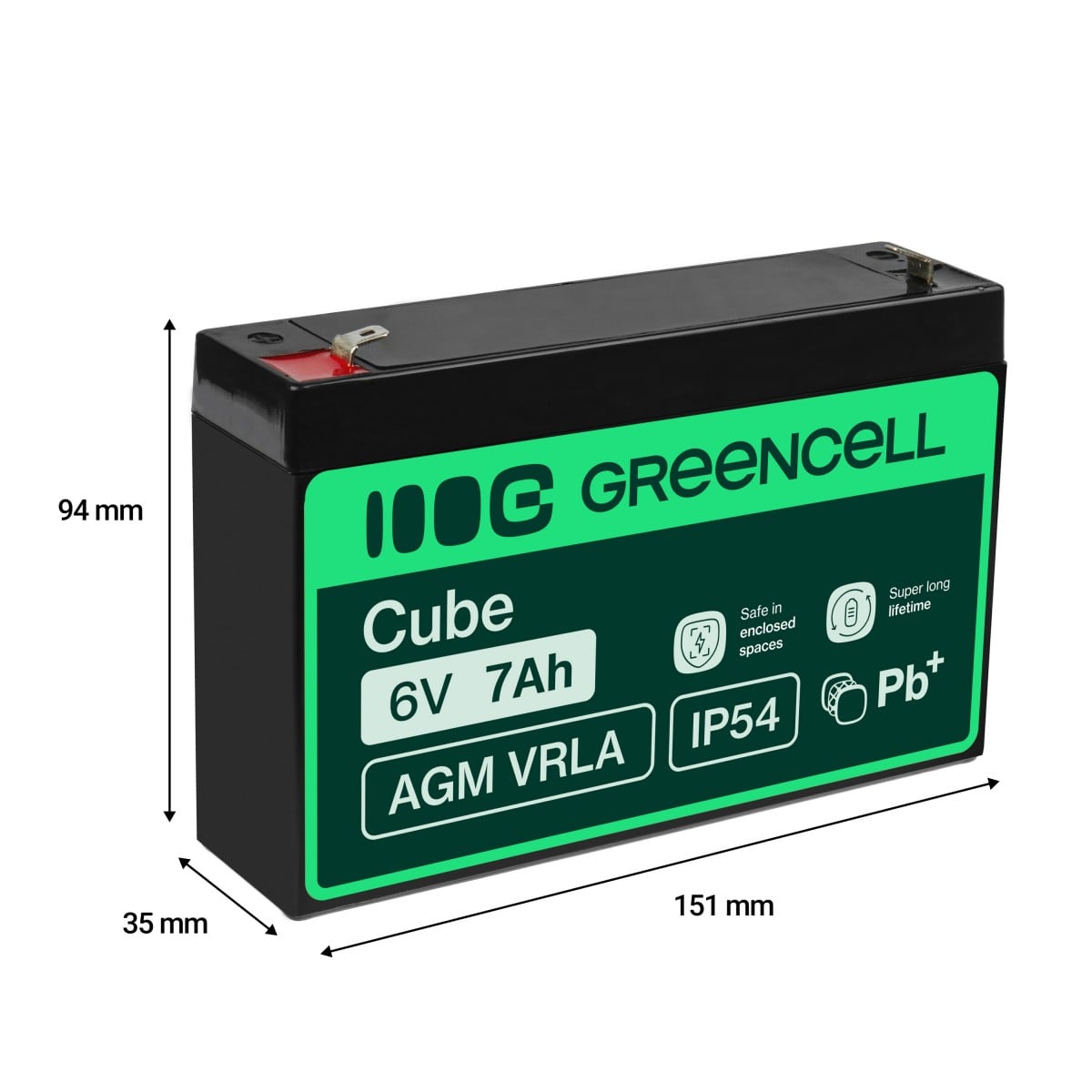 Green Cell Battery AGM 6V 7AH