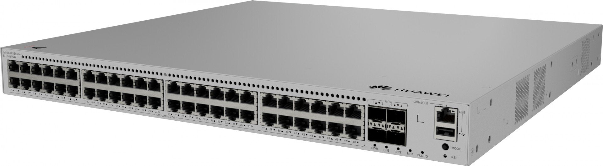 HUAWEI S310-48PN4X 48x10/100/1000/2.5GBASE-T ports 360 W PoE+ 4x10GE SFP+ ports built-in AC power eKit