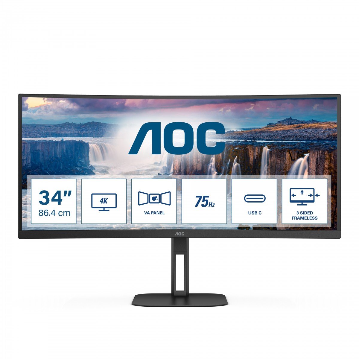 CU34V5C/BK 34"3440x1440 VA USBC HDMI DP