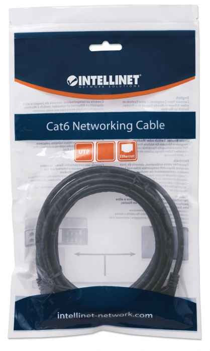 Intellinet 5m Cat6 câble de réseau Noir U/UTP (UTP)