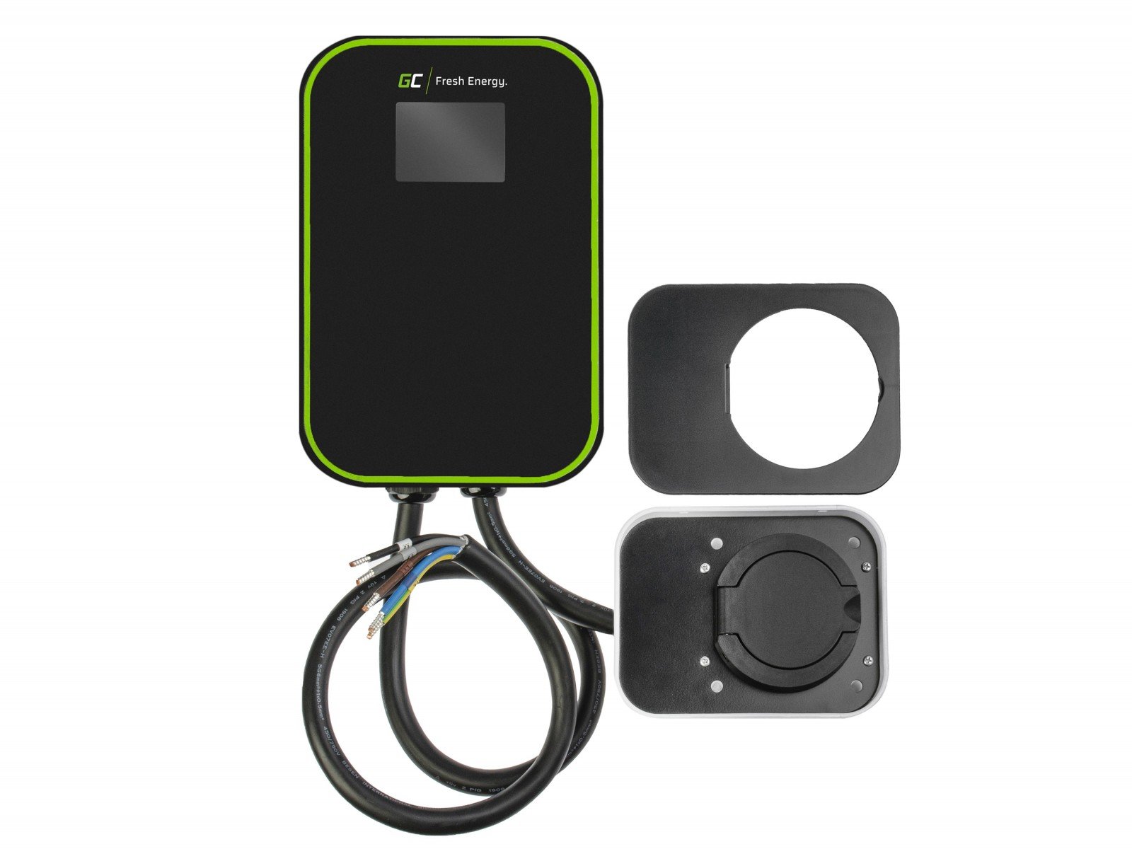 Chargeur Wallbox Green Cell EV Powerbox RFID 22KW avec prise de type 2