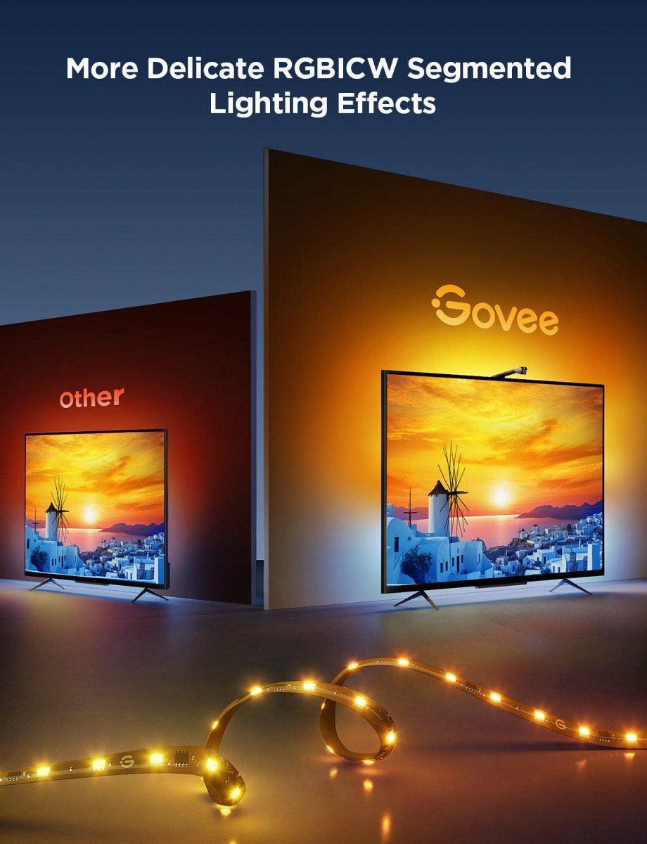 Govee H6099 TV Backlight 3 Lite | Éclairage LED | pour TV 55-65 pouces, RGBICW, Wi-Fi+Bluetooth