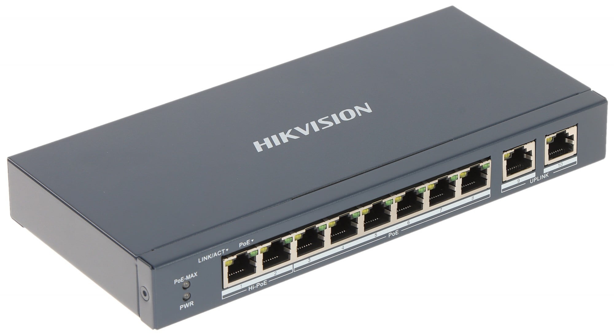 Hikvision DS-3E1310P-EI(B) Commutateur POE intelligent Fast Ethernet 8 ports