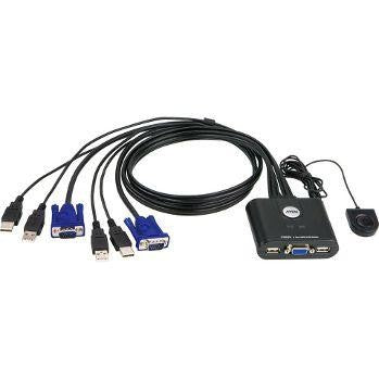 ATEN CS22U-AT commutateur écran, clavier et souris Noir
