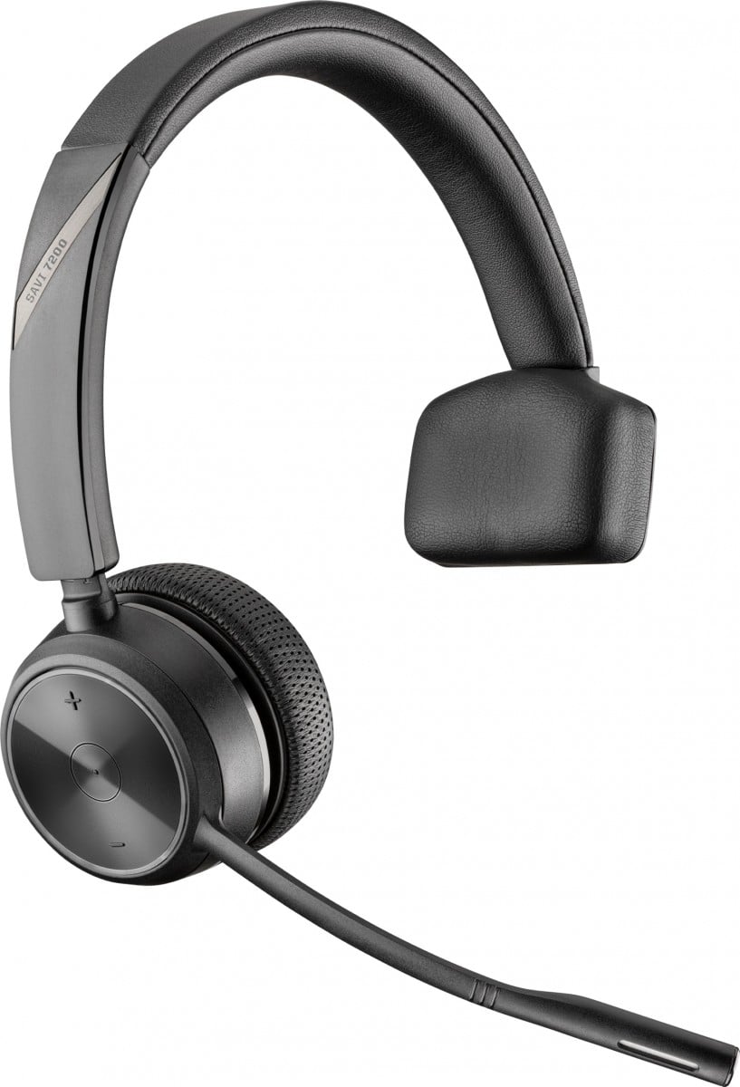 HP Poly Savi 7210 Office DECT 1880-1900 MHz Single Ear Headset Avec fil Arceau Appels/Musique Socle de chargement Noir