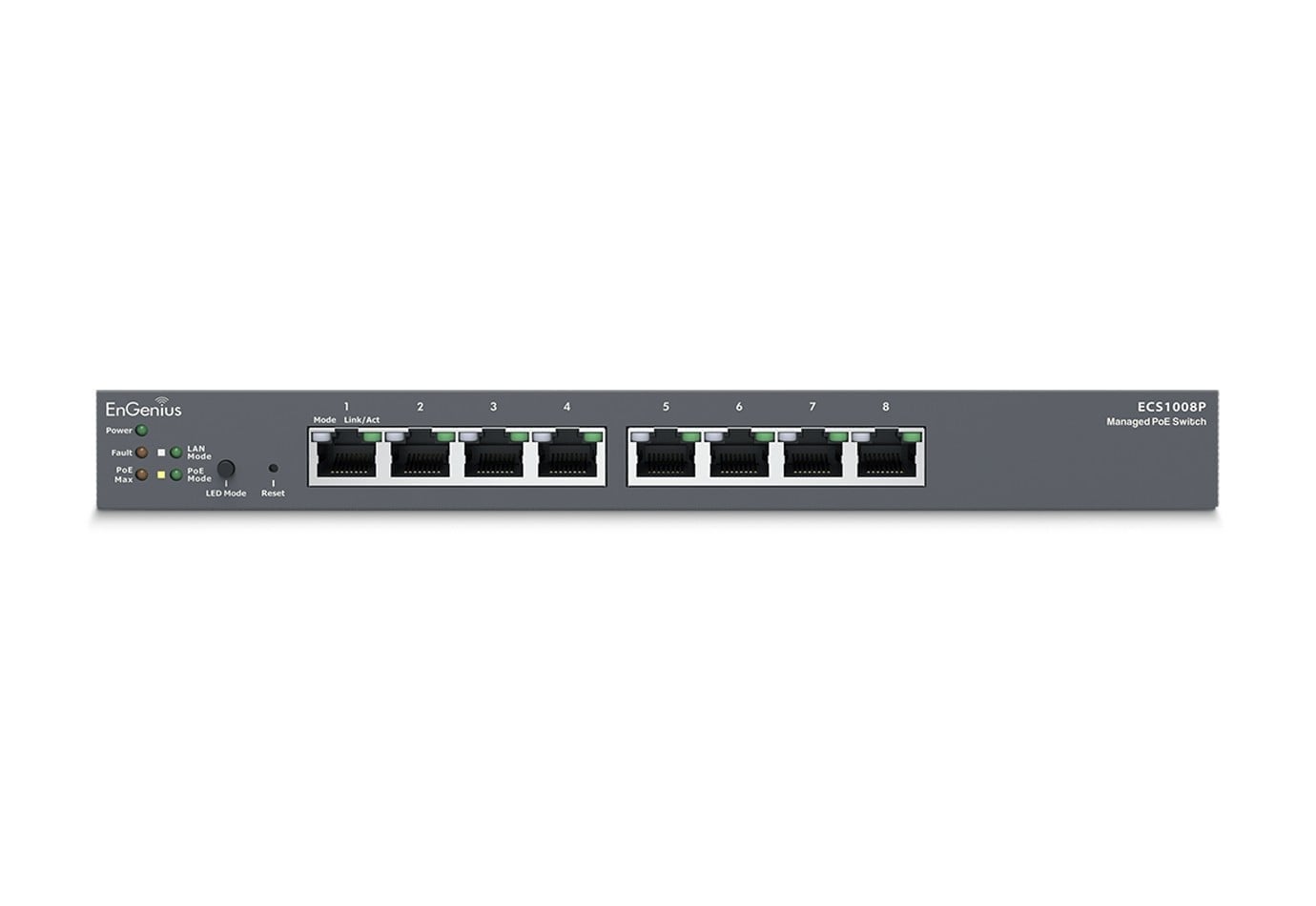 EnGenius ECS1008P Commutateur géré, 8x RJ45 Gigabit PoE 55 W, EnGenius Cloud