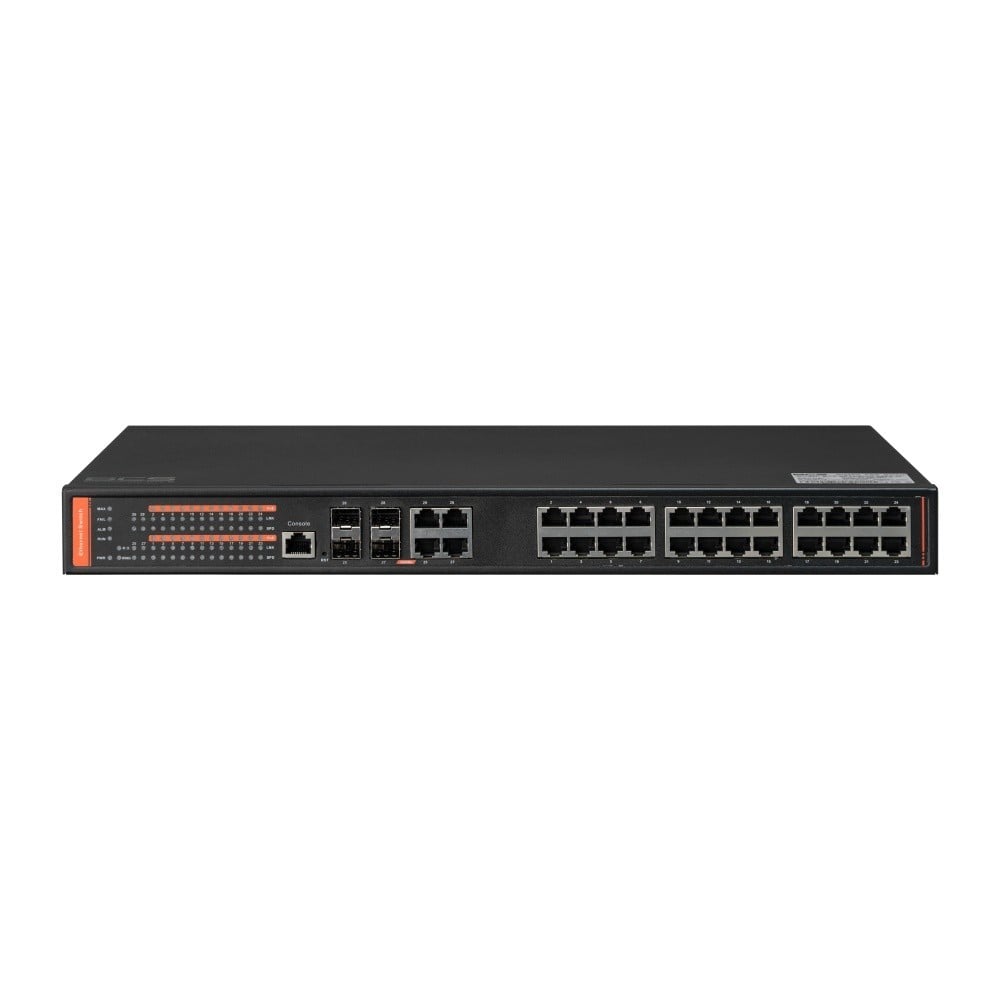BCS BCS-SP24G04G-4SFP-M Commutateur PoE géré 24 ports 1Gbps avec puissance de 400W