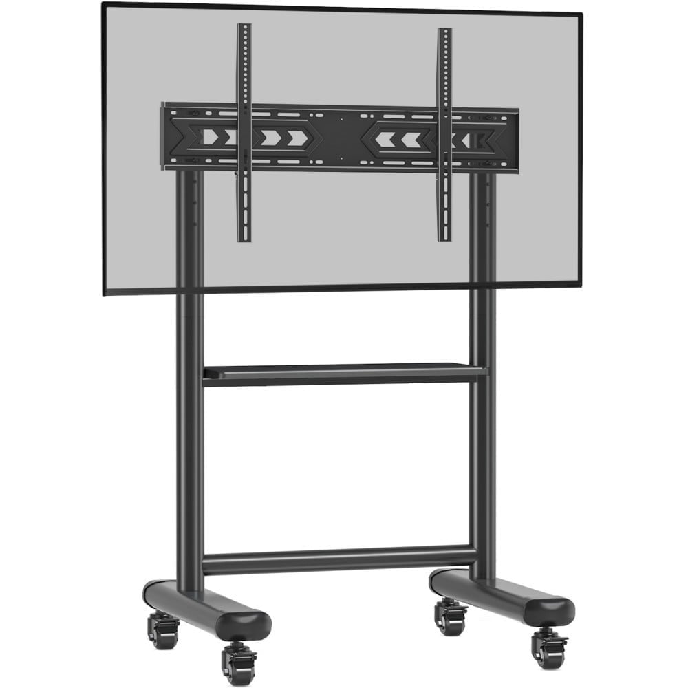 Techly ICA-TR533BK Support TV mobile 60-86” jusqu'a 68kg étagere AV réglable