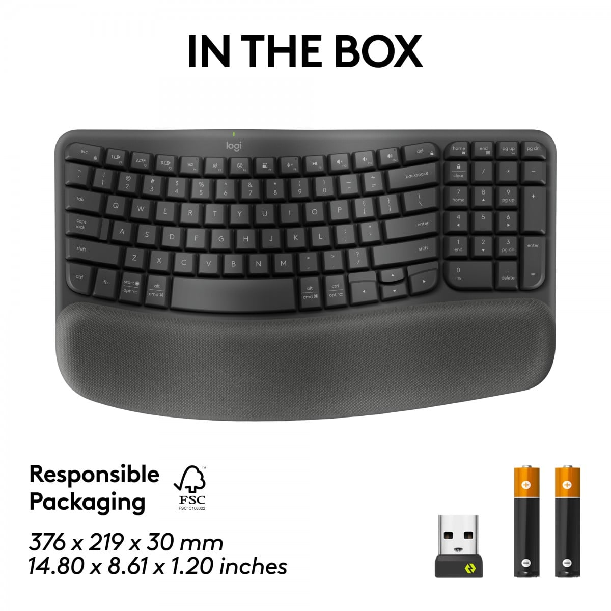 Logitech 920-012334 Wave Keys Clavier sans fil pour entreprises Graphite