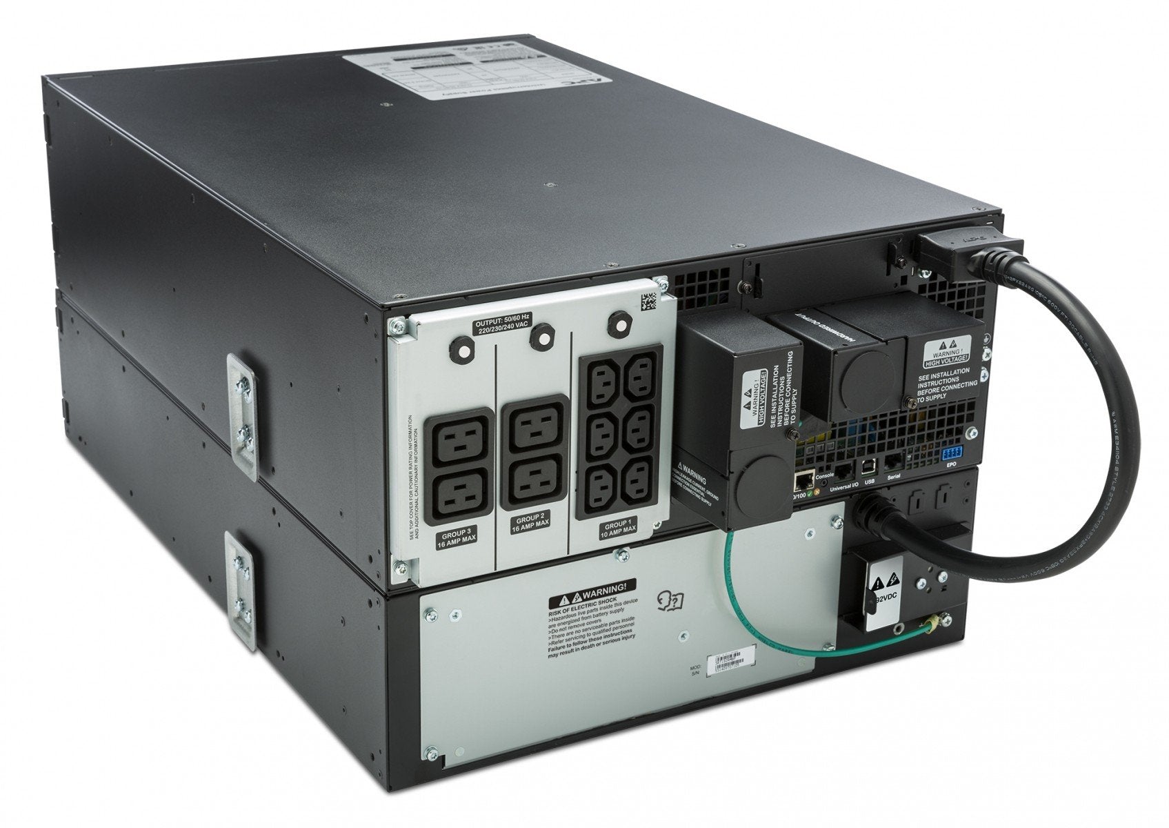 APC Smart-UPS SRT 6000VA RM UPS rack-mountable AC 230V 6000Watt 6000VA Ethernet 10/100 USB output connectors 13 4U Black