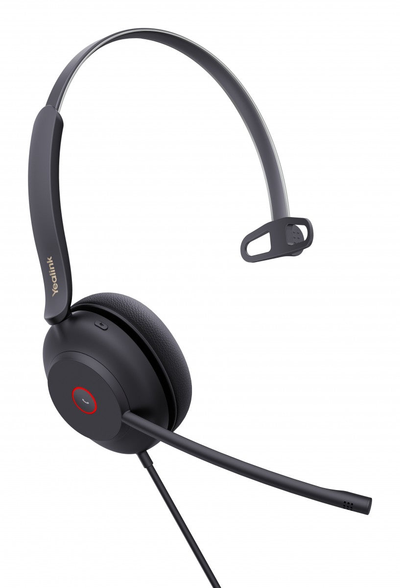 Yealink UH37 Mono UC Casque Avec fil Arceau Bureau/Centre d'appels USB Type-C / USB Type-A Noir