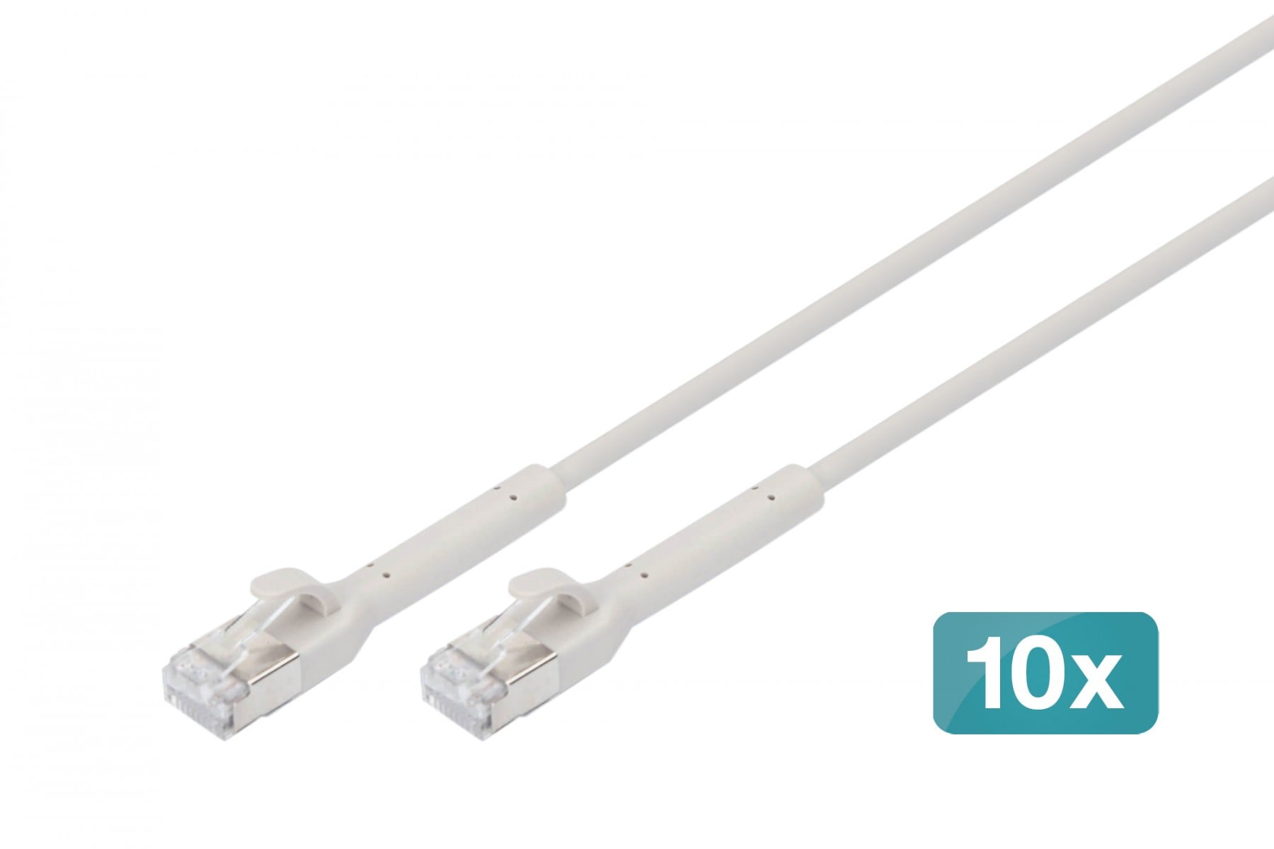 Digitus DK-1632-A-010B-10 Câble de raccordement angulaire CAT 6A F-FTP, cuivre, 1 m, gris, 10 pieces