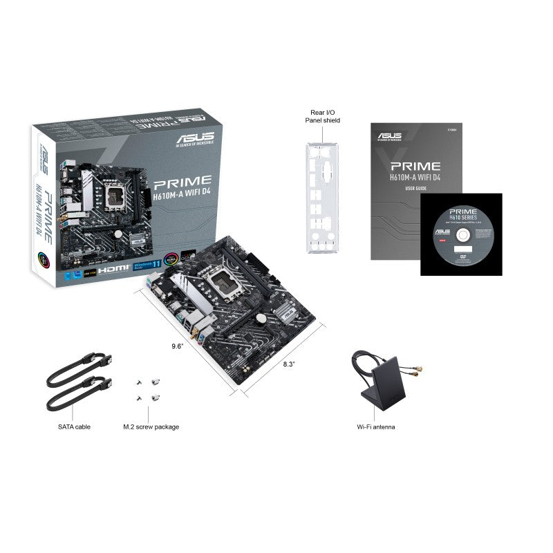 ASUS PRIME H610M-A WIFI D4 Intel H610 LGA 1700 2DDR4 1xPCIe 4.0 x16 2xM.2 4xSATA 6Gb/s 4xUSB 3.2 microATX MB