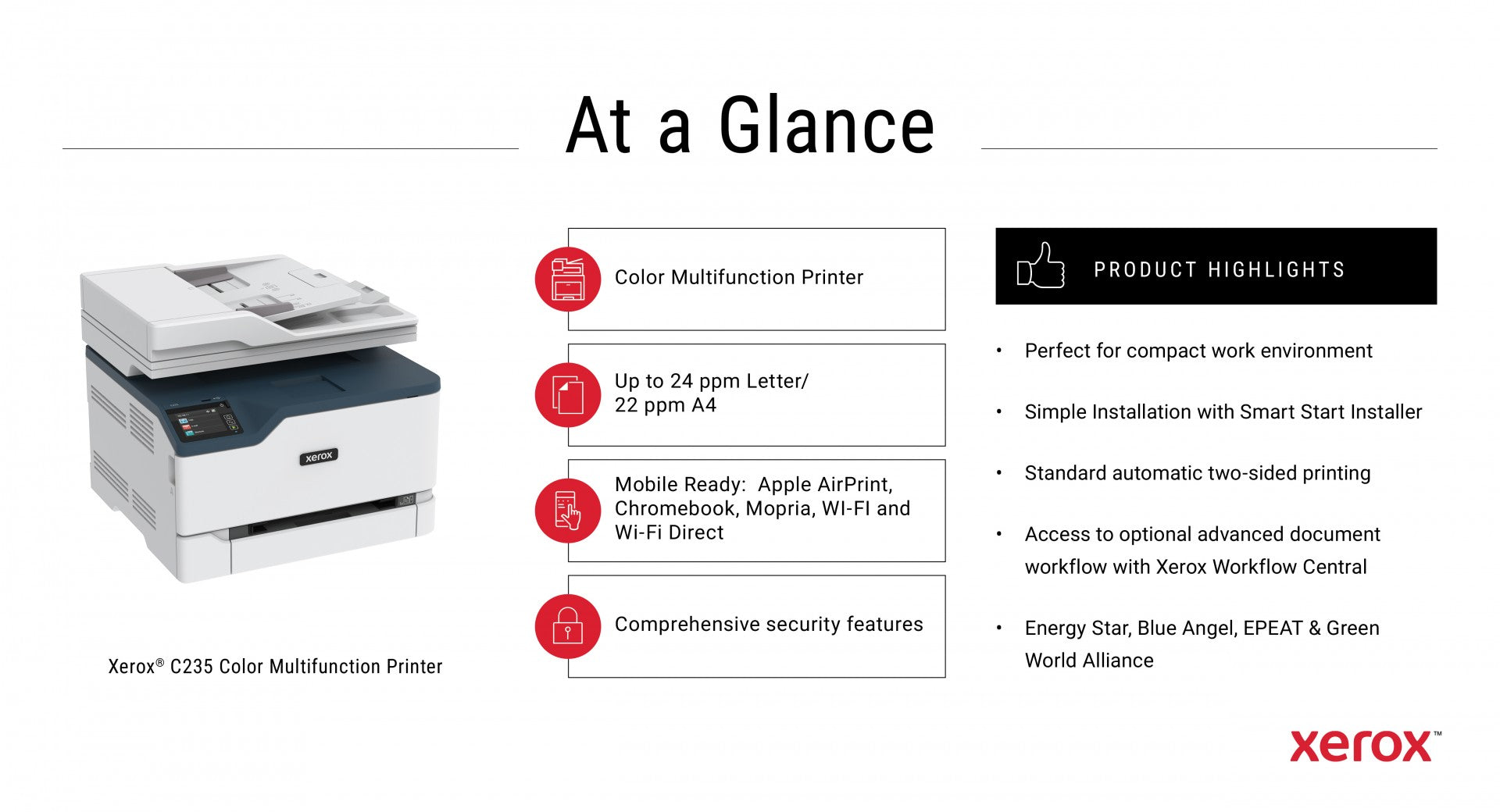 XEROX C235 COLOR MULTIFUNCTION PRINTER