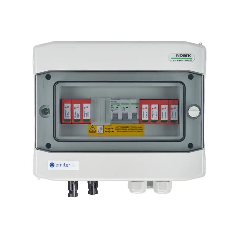 EMITER EM-105_DCAC Tableau de distribution DCAC, IP65, SPD DC Dehn 1000V type 2, 1 x chaîne PV, 1 x MPPT, SPD AC Dehn type 2, 25A 3-F