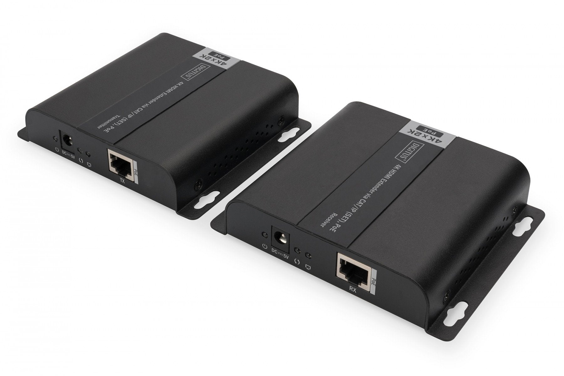 DIGITUS Extender 4 K HDMI via CAT/IP (kit) - PoE - 3840 x 2160 pixels - Émetteur et récepteur AV - 120 m - Avec fil - Noir