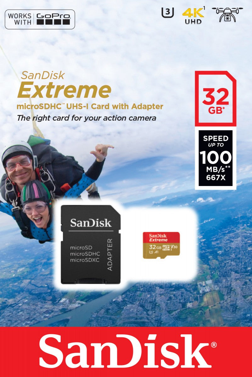 Extreme microSDHC 32GB+SD Ad Sports Cam