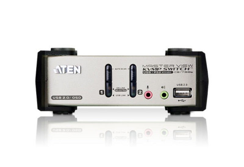 Aten CS1732B-AT-G 2P PS/2-USB VGA/Audio KVMP Commutateur W/OSD