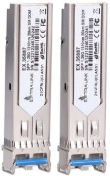 Extralink SFP 1.25G 2-pack | Module SFP | 1,25Gbps, LC/UPC, 1310nm, 20km, monopolaire, DOM