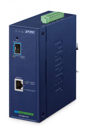 PLANET IP40 Industrial 1-Port convertisseur de support réseau 10000 Mbit/s Bleu