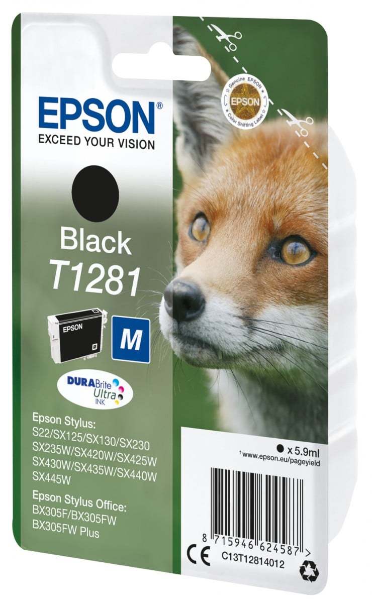 EPSON 6LB T1281 ink cartridge black standard capacity 5.9ml 1-pack RF-AM blister w/s