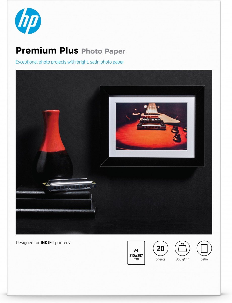HP original Premium Plus Semi-gloss Photo Paper white 300g/m2 A4 20 sheets 1-pack