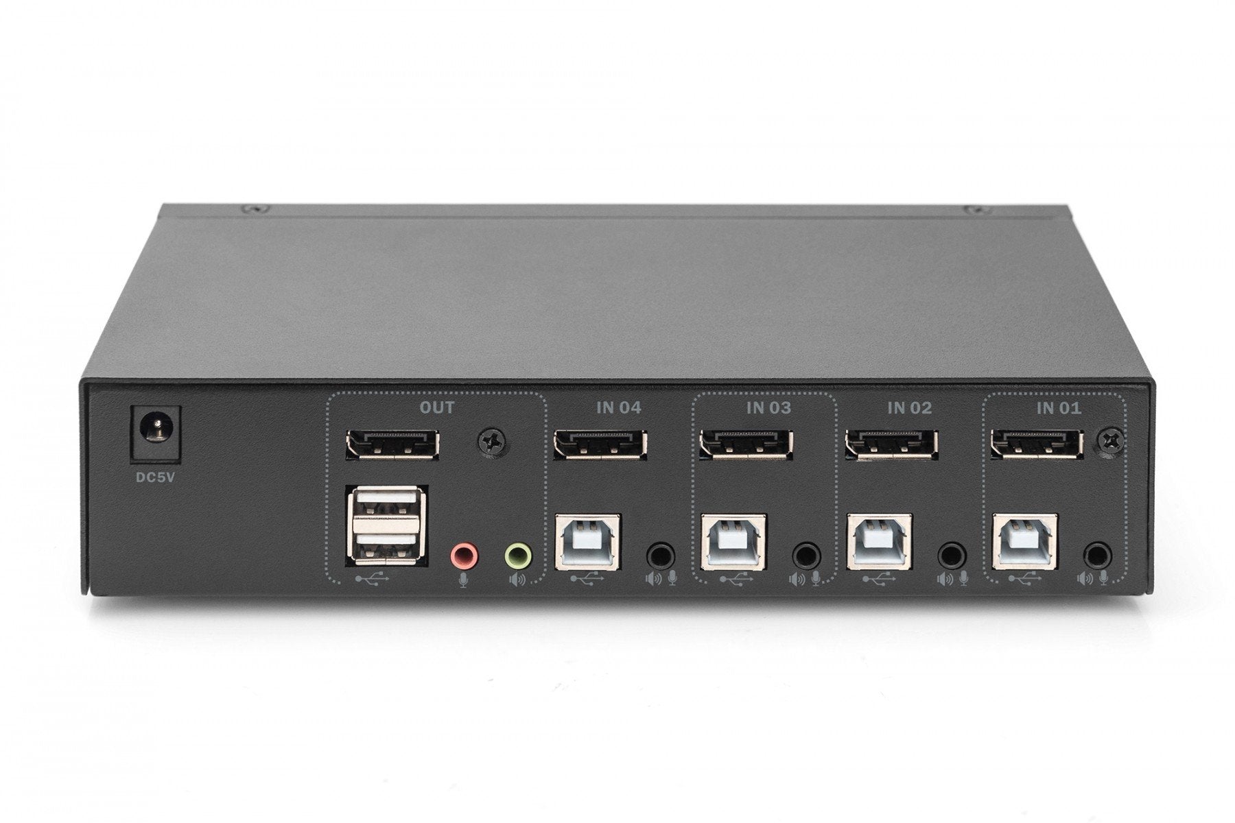 Commutateur KVM 4 ports, 4K 60Hz, 4xDP IN, 1xDP OUT, 2xUSB A, 2x Audio IN&OUT