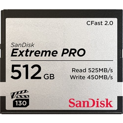 Extreme Pro CFAST 2.0 512GB 525MB/s VPG1