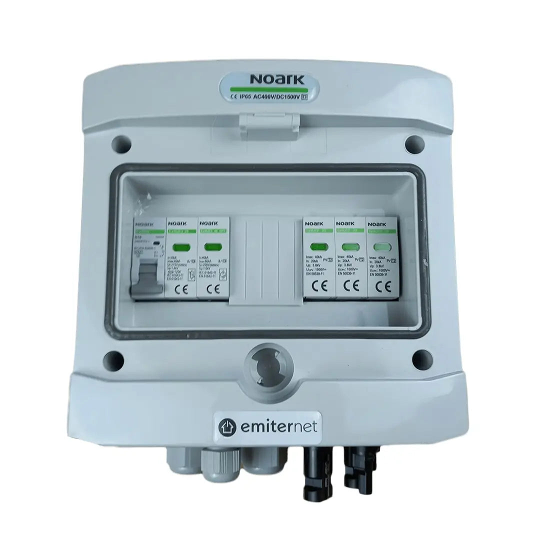 EMITER EM-215N_DCAC Tableau de distribution DCAC, IP65, SPD DC Noark 1000V type 2, 1 x chaîne PV, 1 x MPPT, SPD AC Noark type 2, 16A 1-F